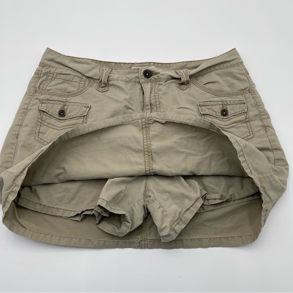 Faded Glory Khaki “Going Out” Skort Juniors Sz 10 90s Y2K 100% Cotton Utility - Picture 3 of 9
